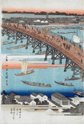 Complete View of Eitai Bridge among the Eastern Capital