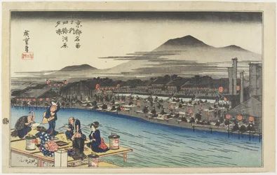 Cooling of the Evening at Shijo Riverbank, c. 1834