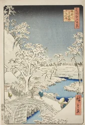 Drum Bridge and Yuhi Hill at Meguro, from the series 