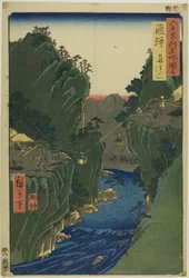 Hida Province: Basket Ferry, from the series "Famous Places in the Sixty-odd Provinces"