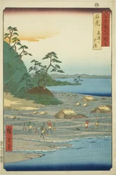 Iwami Province: Salt Beaches near Takatsu Hill (Iwami, Takatsuyama shiohama), from the series "Famous Places in the Sixty-odd Provinces (Rokujuyoshu meisho zue)"