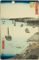Kanagawa: View over the Sea from the Teahouses on the Hill, from the series 