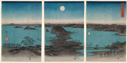 Kanazawa in Moonlight, from the series Eight Views of Musashi Province (Buyō Kanazawa Hasshō Yakei)