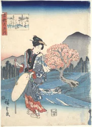 Kōya in Ki’i Province, from the series Six Jewel Rivers in Old Poems