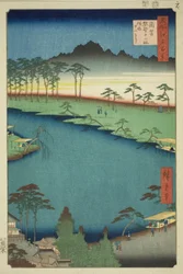 Kumano Junisha Shrine in Tsunohazu, Popularly Known as Juniso, from the series One Hundred Famous Views of Edo