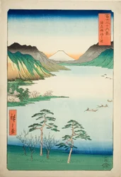 Lake Suwa in Shinano Province, from the series Thirty-six Views of Mount Fuji