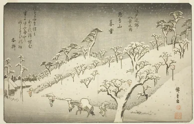 Lingering Snow at Asukayama, from the series "Eight Views in the Environs of Edo"