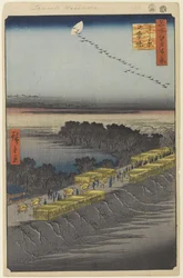 Nihon Embankment, Yoshiwara, No.100 from One Hundred Famous Views of Edo, 1857