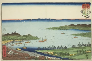 Niigata in Echigo Province, from the series "Wrestling Matches between Mountains and Seas"
