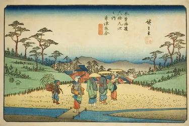 Crossroad at Kusatsu, from the series 