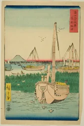 Off Tsukuda Island in the Eastern Capital, from the series "Thirty-six Views of Mount Fuji"