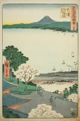 Otsu: Distant View of Otsu and the Lake from the Kannon Hall of Mii Temple, from the series 