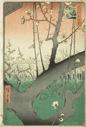 Plum Garden at Kameido (Kameido Umeyashiki), from the Series "One Hundred Famous Views of Edo (Meisho Edo hyakkei)"