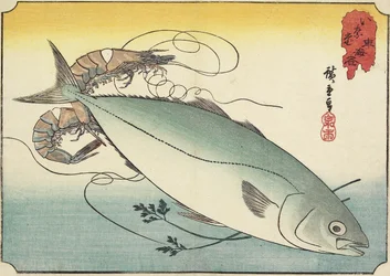 Prawn and Yellowtail, early 19th century