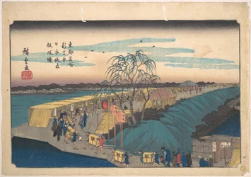 Shin-Yoshiwara, Nihon Embankment, Emonzaka at Dawn