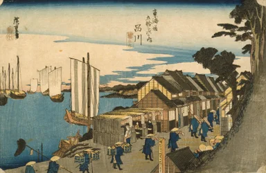 Shinagawa: Departure of a Daimyo (from the series 53 Stations of the Tokaido, 1831-4)