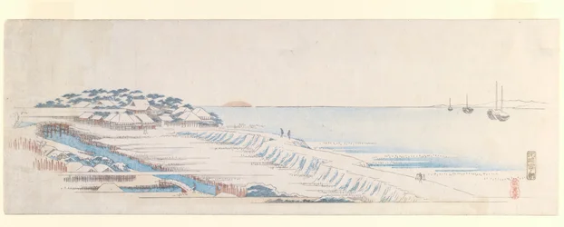 Snow Dawn at Susaki, from the Letter-Sheet set
