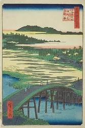 Sugatami Bridge, Omokage Bridge and the Gravel Pit at Takata, No.116 from the series 