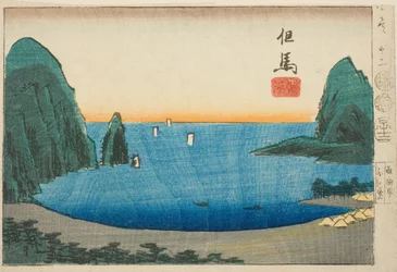 Takanohama in Tajima, section of sheet no. 12 from the series Cutout Pictures of the Provinces