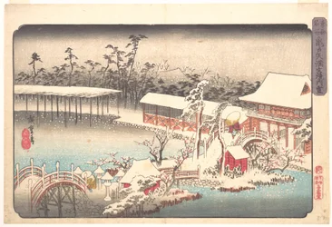 Tenmangū Shrine at Kameido in Snow