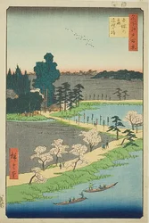The Entwined Camphor Trees at Azuma Shrine, No.31 from the series "One Hundred Famous Views of Edo"