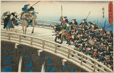 The Night Attack, Part 5: The Retreat Across Ryogoku Bridge, from the Series 