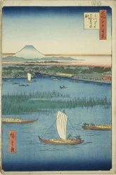 The Parting Depth of the Three-pronged River, from the series One Hundred Famous Views of Edo