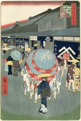 View of Nihonbashi Tori-itchome, plate 44 from One Hundred Views of Edo