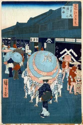 View of the First Street on Nihonbashidori One Hundred Famous Views of Edo