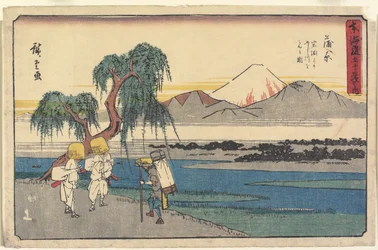 View of the Fuji River seen from Iwabuchi in Kanbara