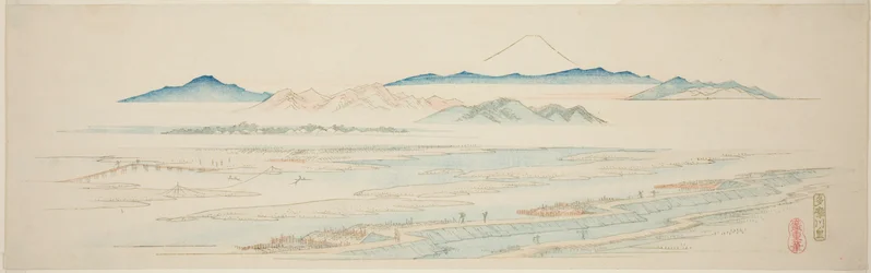 Village of Tamagawa, from an Untitled Series of Famous Views of the Edo Suburbs