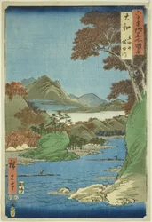 Yamato Province: Tatsuta Mountain and Tatsuta River, from the series "Famous Places in the Sixty-odd Provinces"