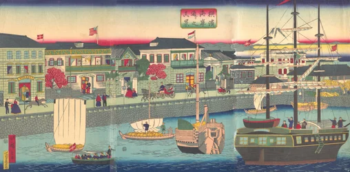 View of the Seafront in Yokohama, 1870