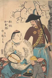 Russians and a Chinese Inscribing a Fan