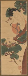 Stork, Sun, and Pine