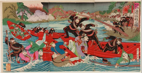 Heavy Battle on Land and Sea at Taidong River at Pyongyang, September 1894