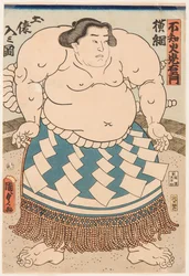 Portrait of Sumo Wrestler Shiranui Mitsuemon with Ritual Apron