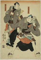 Actors as Hotei Ichiemon and Gokuin Chiemon