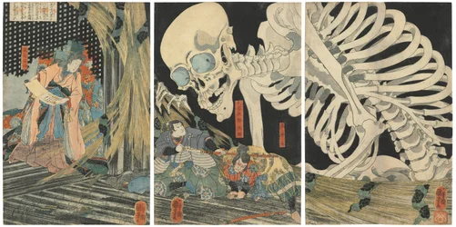 Mitsukuni Defying the Skeleton Spectre Conjured up by Princess Takiyasha