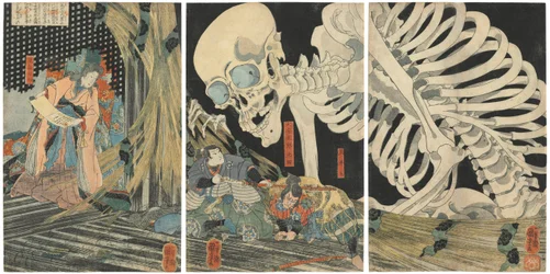Oyataro Mitsukuni Defying the Skeleton Spectre Conjured up by Princess Takiyasha, 1844-1845