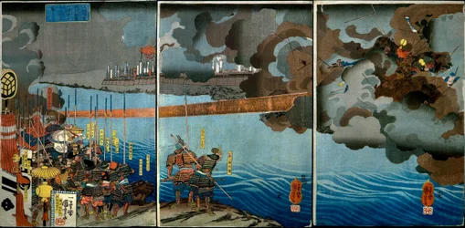Takeda Shingen Crushes the Forces of Suwa Yorishige, c.1850-51
