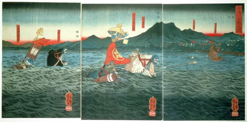 The Rival Generals Fording the Ujigawa, 1849