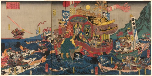 The Utter Defeat of the Taira Clan in the Great Genpei War at Akama Bay in Nagato Province