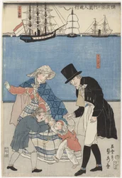 Dutchmen on an Outing on a Free Day in Yokohama (Yokohama kyujitsu Oranda-jin yuko)