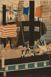 Western Traders Loading Cargo in Yokohama, 1861