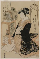 Hinazura of Chojiya from the Series Beauties as the Seven Komachi, c1793-97