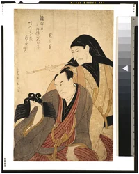 The actors Ichikawa Ebizo (Danjuro V) and Arashi Hinasuke II