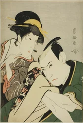 Ichikawa Yaozo III in the Role of Takebe Genzo and Iwai Kiyotaro in the Role of Tonami