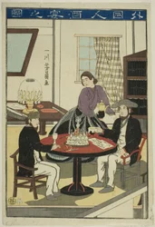 Foreigners Drinking Wine
