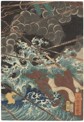 Tametomo homare no jukketsu (Ten famous excellences of Tametomo), c. 1858
